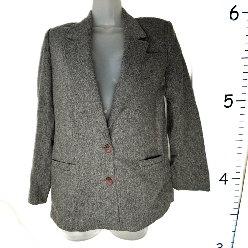Koret Career Gray Merino Wool 2-Button Blazer‎ Women's 10